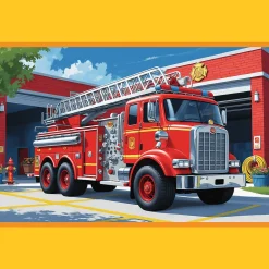 Puzzle Rodzina Treflików 2 x 24 el. Wóz strażacki i karetka