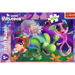 Puzzle Smok Diplodok 100 el. Smok Diplodok i przyjaciele