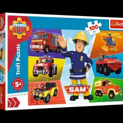 Puzzle Strażak Sam 100 el. Pojazdy Strażaka Sama