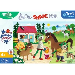 Puzzle Super Shape XXL Rodzina Treflików 60 el. Trefliki w stadninie koni