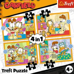 Puzzle 4w1 - Garfield kocha lazanię