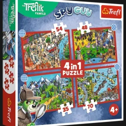 Puzzle 4w1 - Podróże Treflików, Rodzina Treflików