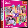 Puzzle 4w1 Barbie Wesoły świat Barbie