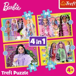 Puzzle 4w1 Barbie Wesoły świat Barbie