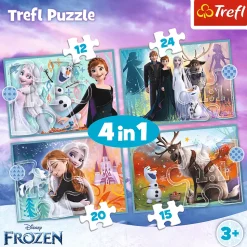 Puzzle 4w1 Kraina Lodu Niezwykły świat Frozen
