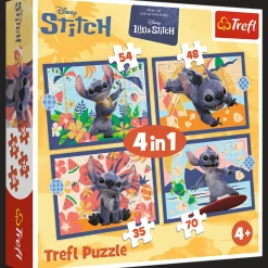 Puzzle 4w1 Lilo & Stitch, Wakacje na Hawajach