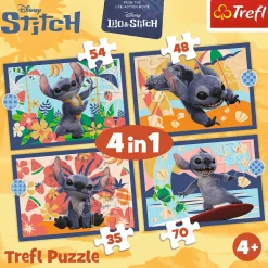 Puzzle 4w1 Lilo & Stitch, Wakacje na Hawajach