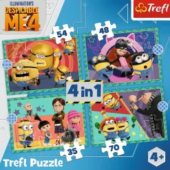 Puzzle 4w1 Minionki, Zwariowane Minionki