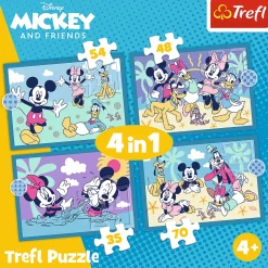 Puzzle 4w1 Myszka Miki, Zabawne zdarzenia Myszki Miki