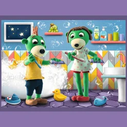 Puzzle 4w1 Rodzina Treflików Trefliki przed snem - Dobranoc, Trefliki na noc