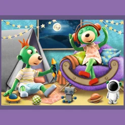 Puzzle 4w1 Rodzina Treflików Trefliki przed snem - Dobranoc, Trefliki na noc