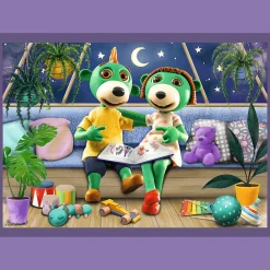 Puzzle 4w1 Rodzina Treflików Trefliki przed snem - Dobranoc, Trefliki na noc