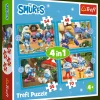 Puzzle 4w1 Smerfy, Wioska Smerfów