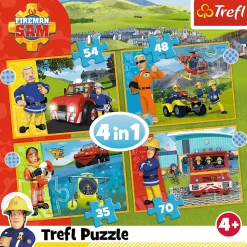 Puzzle 4w1 Strażak Sam, Odważny Strażak Sam