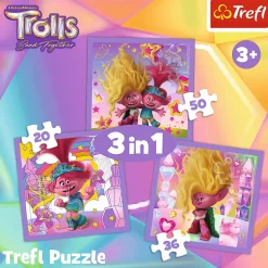 Puzzle 3w1 Trolls Poznaj wesołe Trolle