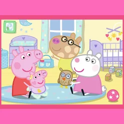 Puzzle 4w1 Świnka Peppa, Peppa uwielbia przygody