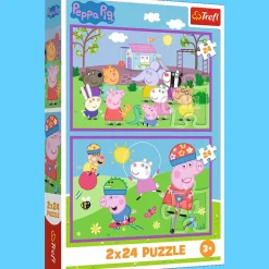 Puzzle Świnka Peppa 2 x 24 el. Peppa na placu zabaw