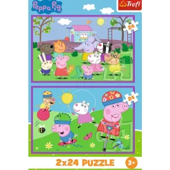 Puzzle Świnka Peppa 2 x 24 el. Peppa na placu zabaw
