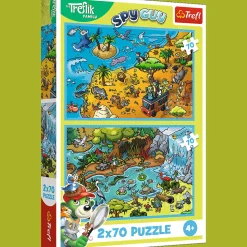 Puzzle 2x70 el. - Trefliki w Krainie Zwierząt, The Treflik Family