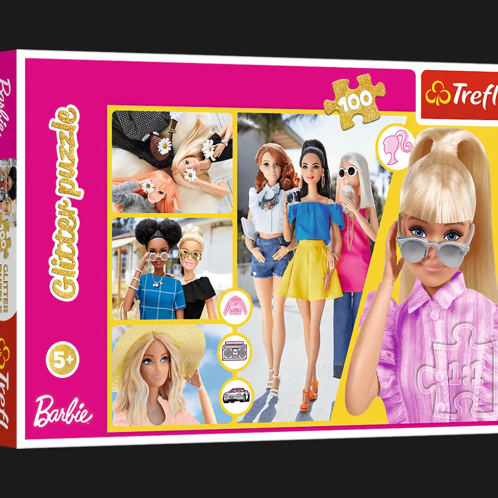 Puzzle z brokatem Barbie 100 el. Brokatowa Barbie