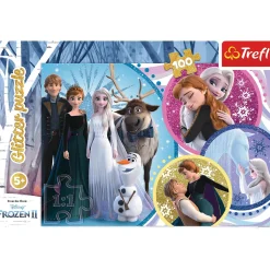 Puzzle z brokatem Kraina Lodu 100 el. W blasku miłości