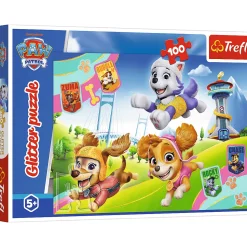 Puzzle z brokatem Psi Patrol 100 el. Błyszczące psiaki