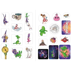 Smok Diplodok. Kolorowanka z naklejkami