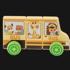 Zabawka drewniana Tiny Tails, Magnetic Vehicle: School Bus