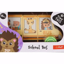 Zabawka drewniana Tiny Tails, Magnetic Vehicle: School Bus