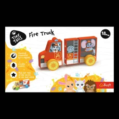 Zabawka drewniana Tiny Tails, Magnetic Vehicle: Fire Truck