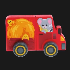 Zabawka drewniana Tractor Tiny Tails, Magnetic Vehicle