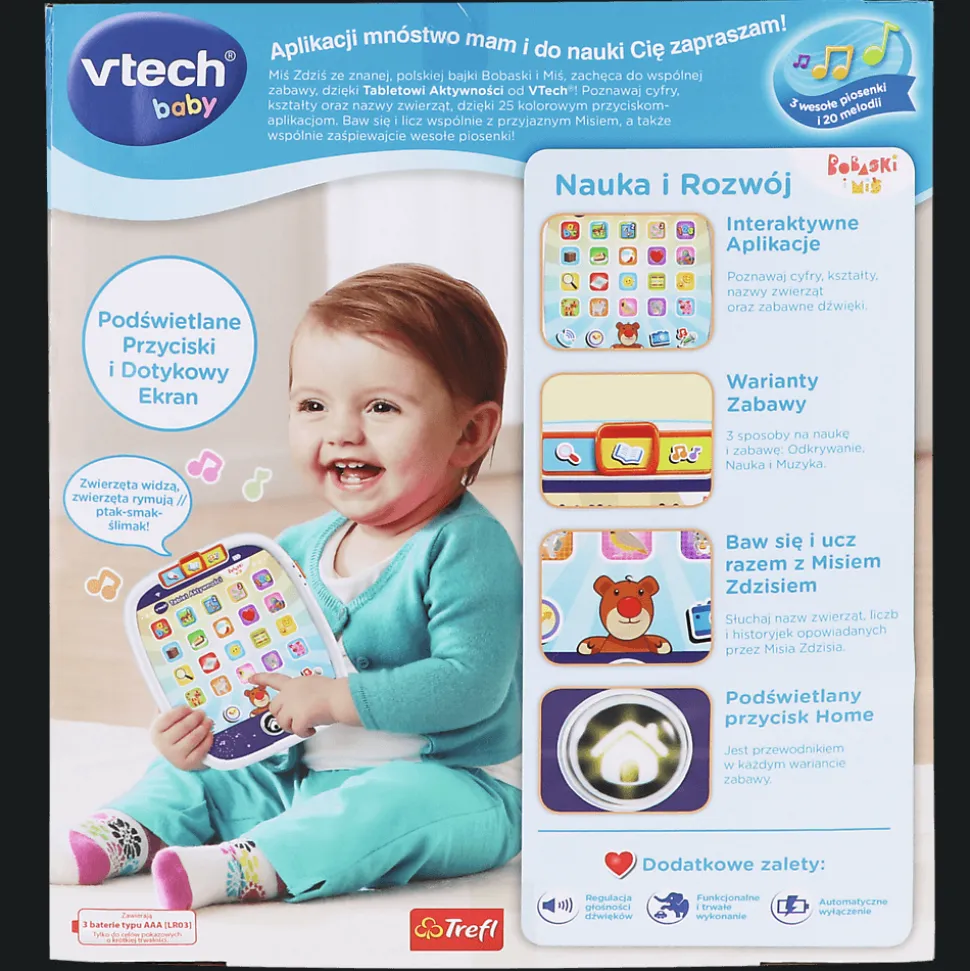Zabawka interaktywna VTech Bobaski i Miś, Tablet aktywności