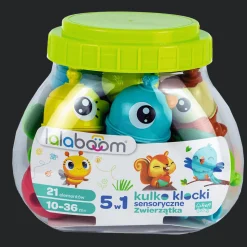 Zabawka Lalaboom, Zestaw kulko-klocków - zwierzątka leśne, 21 elementów
