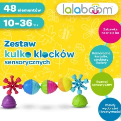 Zabawka Lalaboom, Zestaw kulko-klocków, 48 elementów