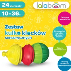 Zabawka Lalaboom, Zestaw kulko-klocków, 24 elementy