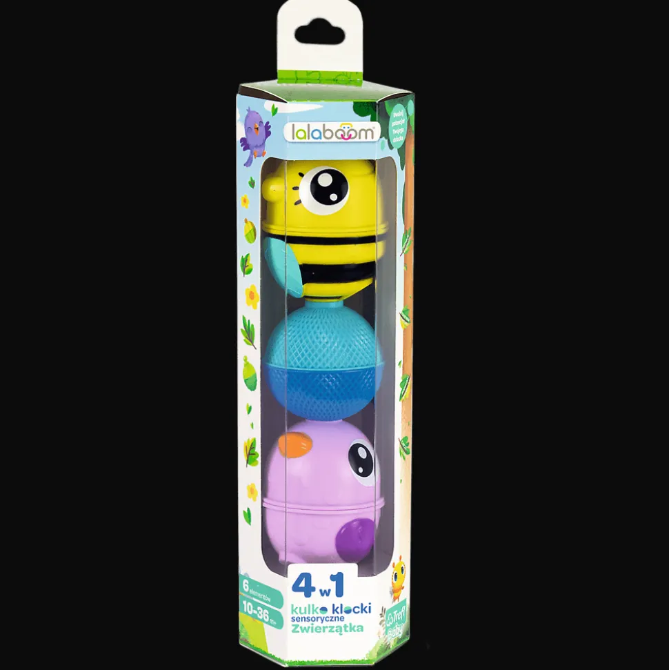 Zabawka Lalaboom, Zestaw kulko-klocków - zwierzątka leśne - 6 elementów, wersja 2