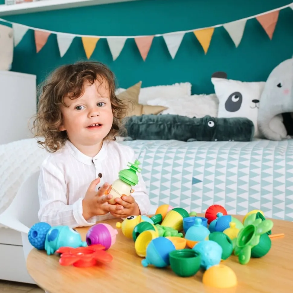 Zabawka Lalaboom, Zestaw kulko-klocków - zwierzątka leśne - 6 elementów, wersja 2