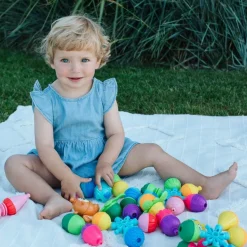 Zabawka Lalaboom, Zestaw prezentowy kulko-klocków - zwierzątka leśne, 25 elementów