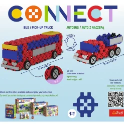 Zestaw klocków Connect 2w1: Autobus / Auto z naczepą