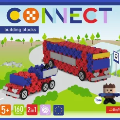 Zestaw klocków Connect 2w1: Autobus / Auto z naczepą