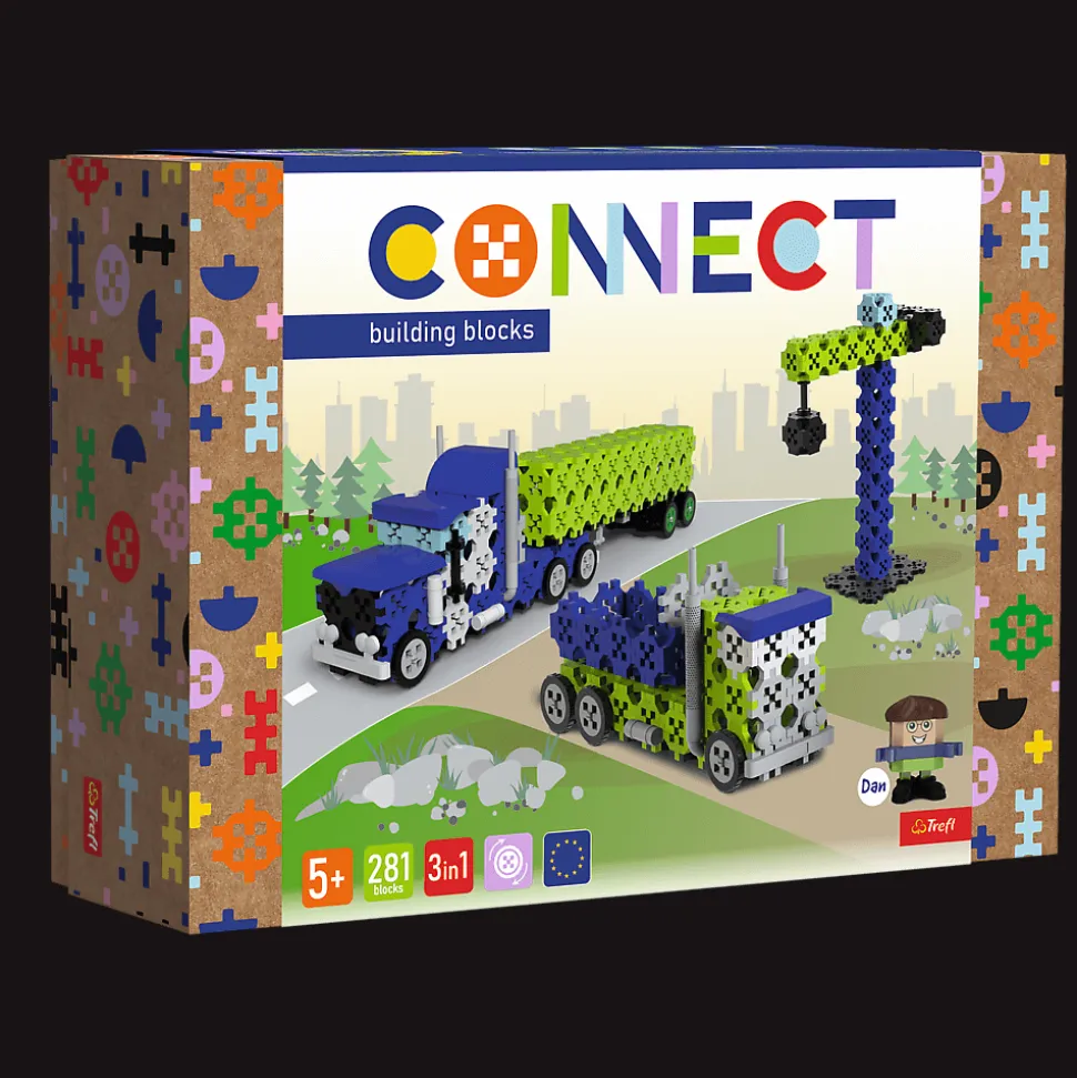 Zestaw klocków Connect 3w1: Ciężarówka / Plac budowy