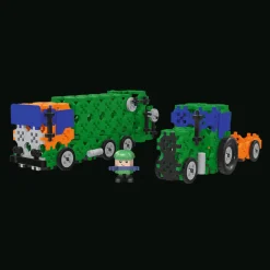 Zestaw klocków Connect 2w1: Śmieciarka / Traktor