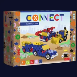 Zestaw klocków Connect 3w1: Pojazdy budowlane / SUV z przyczepą