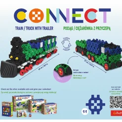Zestaw klocków Connect 2w1: Pociąg / Ciężarówka z przyczepą